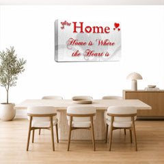 LR Home Love Quote Wall Art Picture – Red & White Framed Canvas Print | Ready to Hang | Modern Wall Art for Living Room, Bedroom & Office