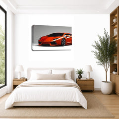 LR Lamborghini Lambo Car Wall Art Picture – Red Sports Framed Canvas Print | Ready to Hang | Modern Wall Art for Living Room, Bedroom & Office