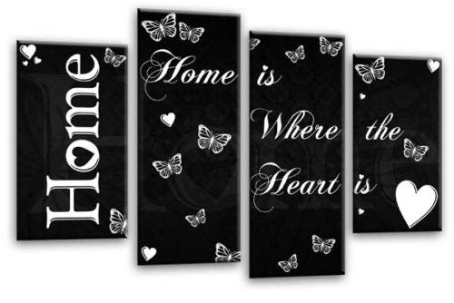 LR Love Quote Home Wall Art Picture Black White Family Framed Split Panel Print Ready to Hang