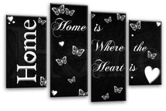 LR Love Quote Home Wall Art Picture Black White Family Framed Split Panel Print Ready to Hang