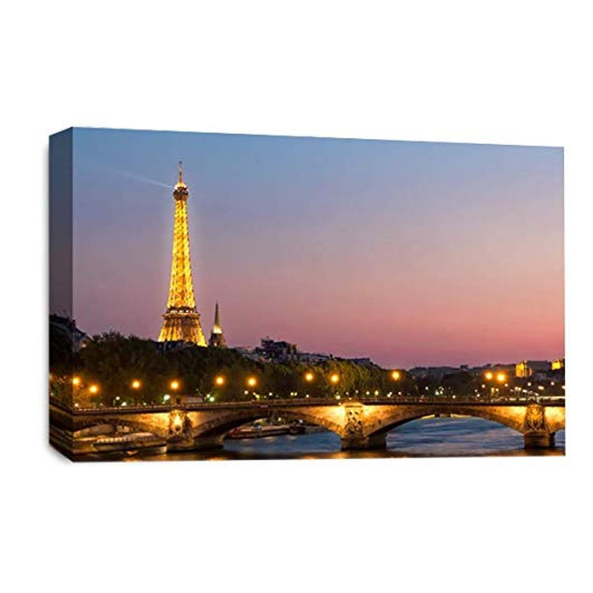 LR Paris Eiffel Tower Wall Art Picture Framed Canvas Print | Ready to Hang | Modern Wall Art for Living Room, Bedroom & Office