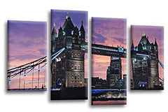 LR London City Wall Art Picture Tower Bridge Big Ben Framed Split Panel Print Ready to Hang