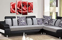 LR Floral Red Rose Wall Art Picture Love Flower Home Canvas Split Panel Print Framed Ready to Hang