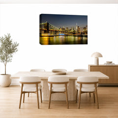 LR New York Skyline Wall Art Picture Framed Canvas Print | Ready to Hang | Modern Wall Art for Living Room, Bedroom & Office