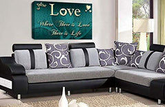 LR Love Quote Wall Art Canvas Teal Cream Framed Home Family Picture Print Ready to Hang