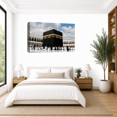 LR Islamic Muslim Wall Art Picture – Mecca Framed Canvas Print | Ready to Hang | Modern Wall Art for Living Room, Bedroom & Office