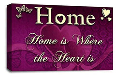 LR Love Wall Art Print Purple Cream Home Quote Framed Canvas Picture Ready to Hang