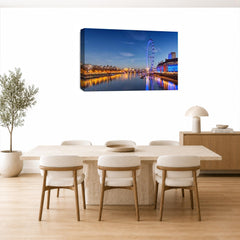 LR London Eye Wall Art Picture – Cityscape Framed Canvas Print | Ready to Hang | Modern Wall Art for Living Room, Bedroom & Office