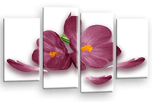 LR Floral Wall Art Print Purple White Orchid Rose Flower Framed Canvas Split Picture Ready to Hang