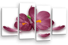LR Floral Wall Art Print Purple White Orchid Rose Flower Framed Canvas Split Picture Ready to Hang