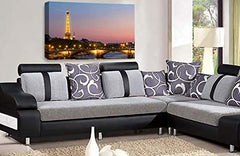 LR Paris Eiffel Tower Wall Art Picture City Night Framed Canvas Panel Print Ready to Hang