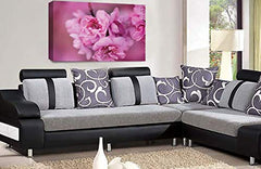 LR Floral Rose Flower Wall Art Picture – Pink & Cream Framed Canvas Print | Ready to Hang | Modern Wall Art for Living Room, Bedroom & Office