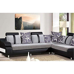 LR Landscape Lake Wall Art Picture Mountains Fields Framed Canvas Panel Print Ready to Hang