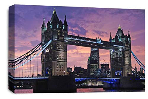 LR London Bridge Wall Art Picture City Tower Framed Canvas Panel Print Ready to Hang
