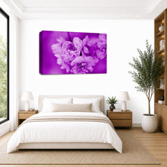 LR Floral Wall Art Picture – Purple & Cream Framed Canvas Print | Ready to Hang | Modern Wall Art for Living Room, Bedroom & Office