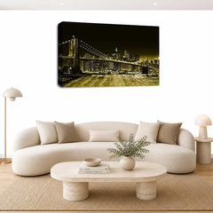 LR New York Skyline Wall Art Picture Framed Canvas Print | Ready to Hang | Modern Wall Art for Living Room, Bedroom & Office