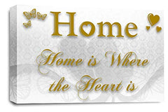 LR Home Love Quote Wall Art Canvas Gold White Framed Family Picture Print Ready to Hang