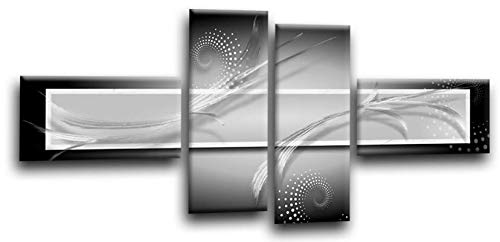 LR Abstract Wall Art Canvas Picture Grey Black White Squares Large Home Split Panel Print Ready to Hang