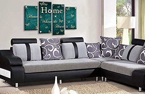 LR Love Quote Home Wall Art Picture Teal Cream Family Framed Split Panel Print Ready to Hang