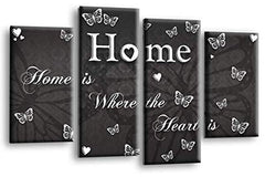 LR Love Quote Home Wall Art Picture Grey White Family Framed Split Panel Print Ready to Hang