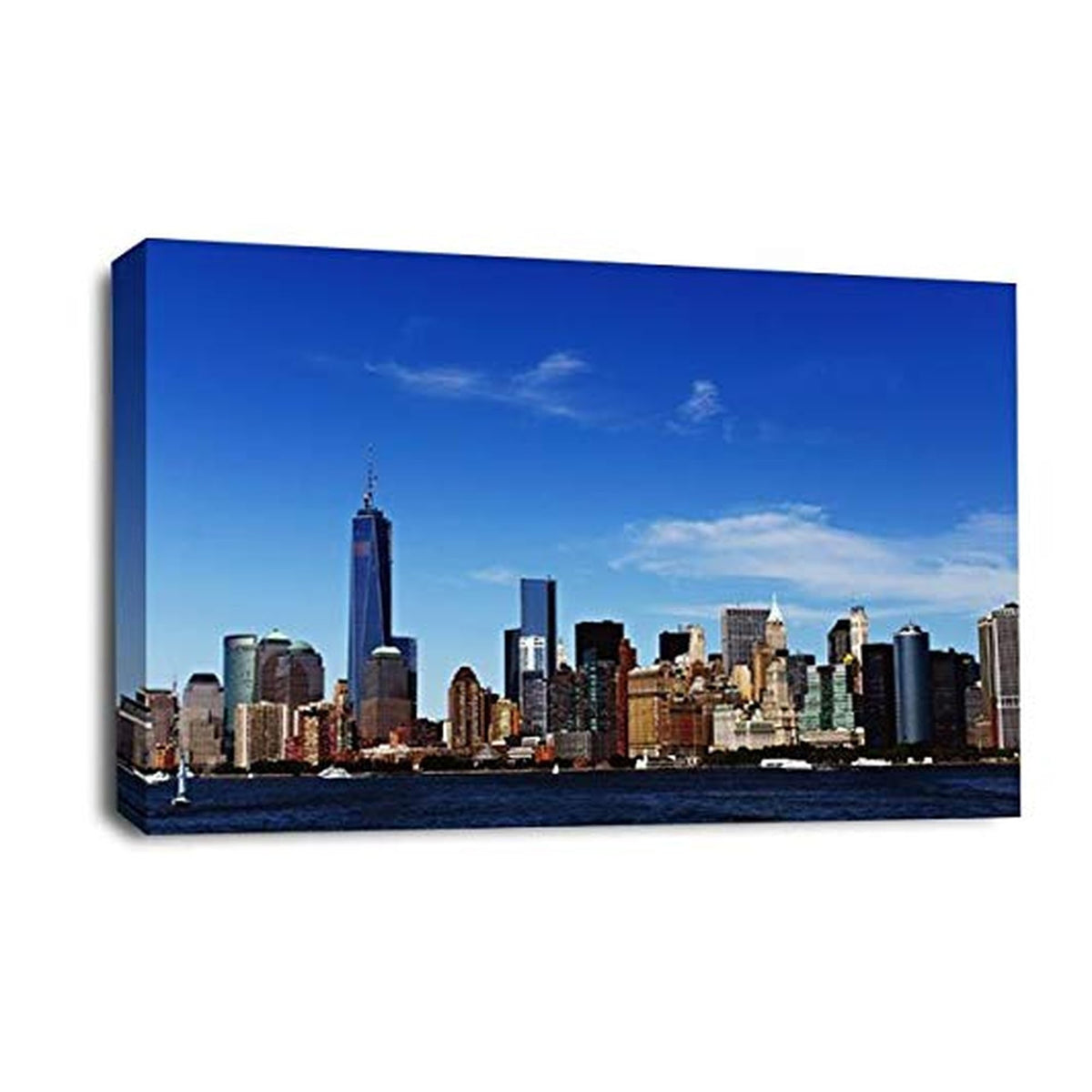 LR New York Skyline Wall Art Picture – Landscape Framed Canvas Print | Ready to Hang | Modern Wall Art for Living Room, Bedroom & Office