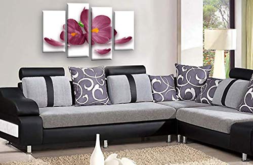 LR Floral Wall Art Print Purple White Orchid Rose Flower Framed Canvas Split Picture Ready to Hang
