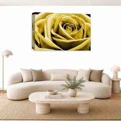 LR Floral Wall Art Picture – Yellow & Mustard Rose Framed Canvas Print | Ready to Hang | Modern Wall Art for Living Room, Bedroom & Office