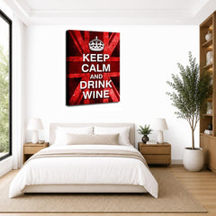 LR Keep Calm Wall Art Picture – Red Typography Framed Canvas Print | Ready to Hang | Modern Wall Art for Living Room, Bedroom & Office