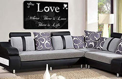 LR Love Wall Art Print Canvas Black White Framed Home Family Quote Picture Ready to Hang