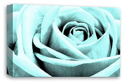 LR Floral Wall Art Print Duck Egg Rose Canvas Picture Flower Framed Panel Ready to Hang
