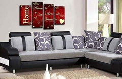 LR Love Wall Art Print Red Cream Family Home Quote Framed Split Panel Picture Ready to Hang