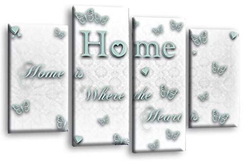 LR Home Love Quote Wall Art Picture White Duck Egg Family Framed Split Panel Print Ready to Hang…