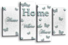 LR Home Love Quote Wall Art Picture White Duck Egg Family Framed Split Panel Print Ready to Hang…