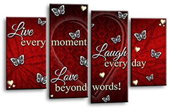 LR Live Laugh Canvas Art Picture Red Grey White Love Heart Home Split Wall Panel Print