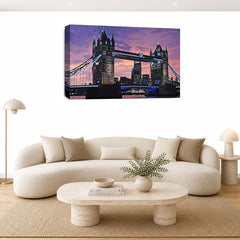 LR London Bridge Wall Art Picture – Cityscape Framed Canvas Print | Ready to Hang | Modern Wall Art for Living Room, Bedroom & Office