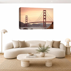 LR San Francisco Wall Art Picture – Golden Gate Framed Canvas Print | Ready to Hang | Modern Wall Art for Living Room, Bedroom & Office