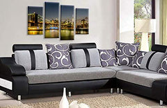 LR New York Skyline Wall Art Picture Brooklyn Bridge Manhattan Framed Split Panel Canvas Print