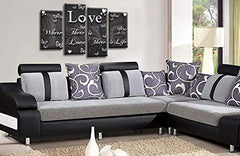 LR Love Quote Wall Art Picture Grey White Family Framed Split Panel Print Ready to Hang