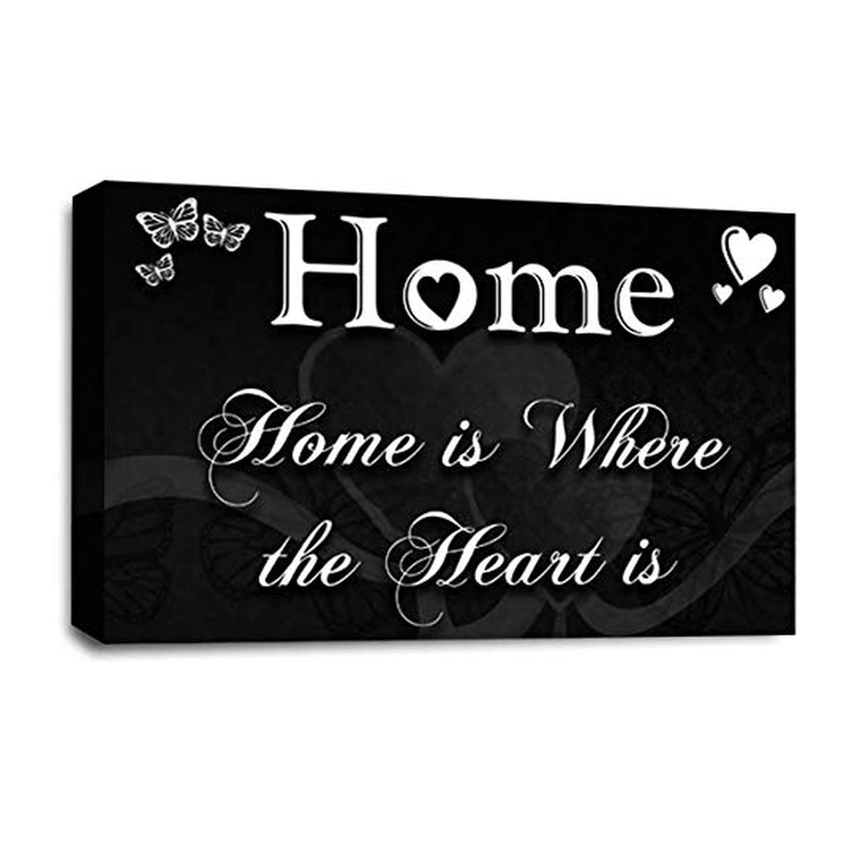 LR Home Love Quote Wall Art Picture – Black & White Framed Canvas Print | Ready to Hang | Modern Wall Art for Living Room, Bedroom & Office