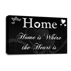 LR Home Love Quote Wall Art Picture – Black & White Framed Canvas Print | Ready to Hang | Modern Wall Art for Living Room, Bedroom & Office