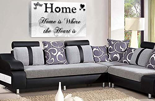 LR Home Love Quote Wall Art Canvas Black White Framed Family Picture Print Ready to Hang