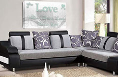 LR Love Quote Wall Art Canvas Duck Egg White Framed Home Family Picture Print Ready to Hang