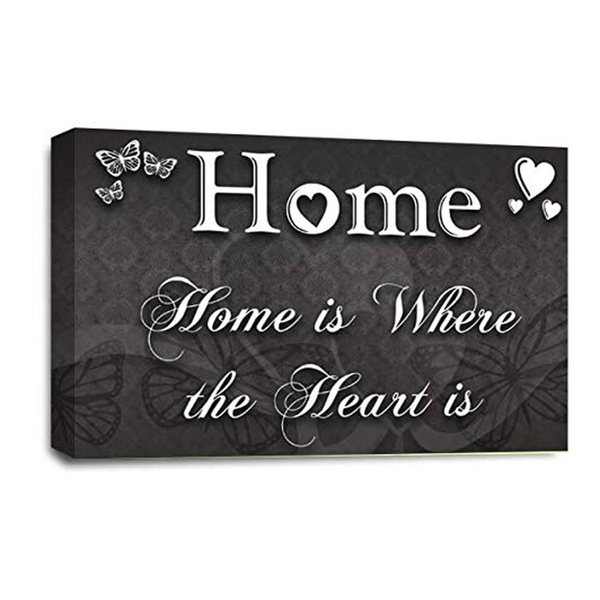 LR Home Love Quote Wall Art Picture – Grey & White Framed Canvas Print | Ready to Hang | Modern Wall Art for Living Room, Bedroom & Office