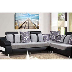 LR Sunset Beach Wall Art Canvas Picture Tropical Island Peer Seascape Framed Panel Print Ready to Hang