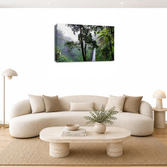 LR Waterfall Forest Wall Art Picture Framed Canvas Print | Ready to Hang | Modern Wall Art for Living Room, Bedroom & Office