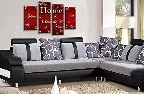 LR Love Quote Home Wall Art Picture Red Cream Family Framed Split Panel Print Ready to Hang