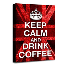 LR Keep Calm Wall Art Picture – Red & White Typography Framed Canvas Print | Ready to Hang | Modern Wall Art for Living Room, Bedroom & Office