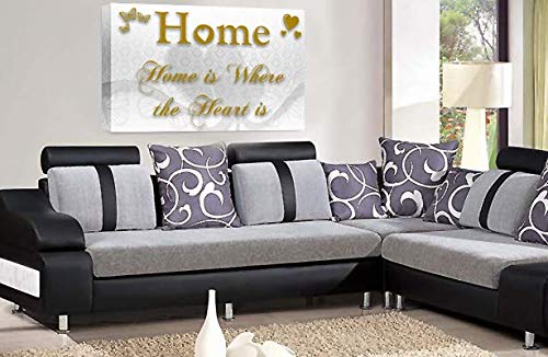 LR Home Love Quote Wall Art Canvas Gold White Framed Family Picture Print Ready to Hang