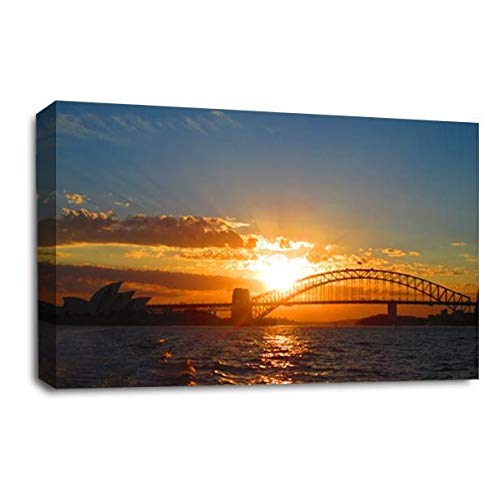 LR Australia Sydney Wall Art Picture – Landscape Framed Canvas Print | Ready to Hang | Modern Wall Art for Living Room, Bedroom & Office