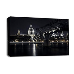 LR London Saint Pauls Cathedral Wall Art Picture – Cityscape Framed Canvas Print | Ready to Hang | Modern Wall Art for Living Room, Bedroom & Office